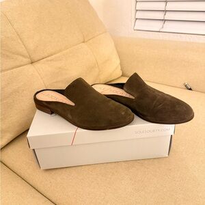 Sole Society Olive Suede Mules